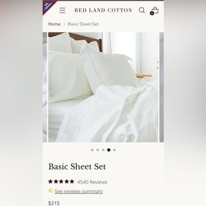 Redland Cotton Basic White Percale Sheet set